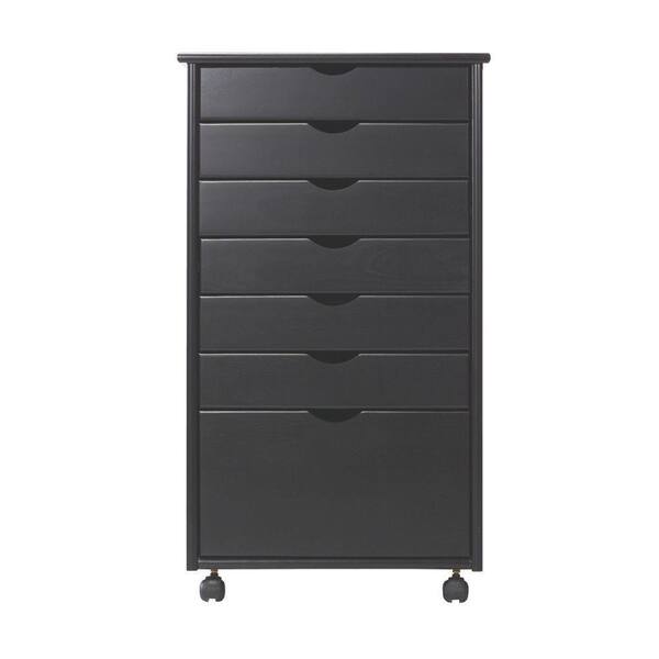 Home Decorators Collection Stanton Wide 7-Drawer Cart in Black