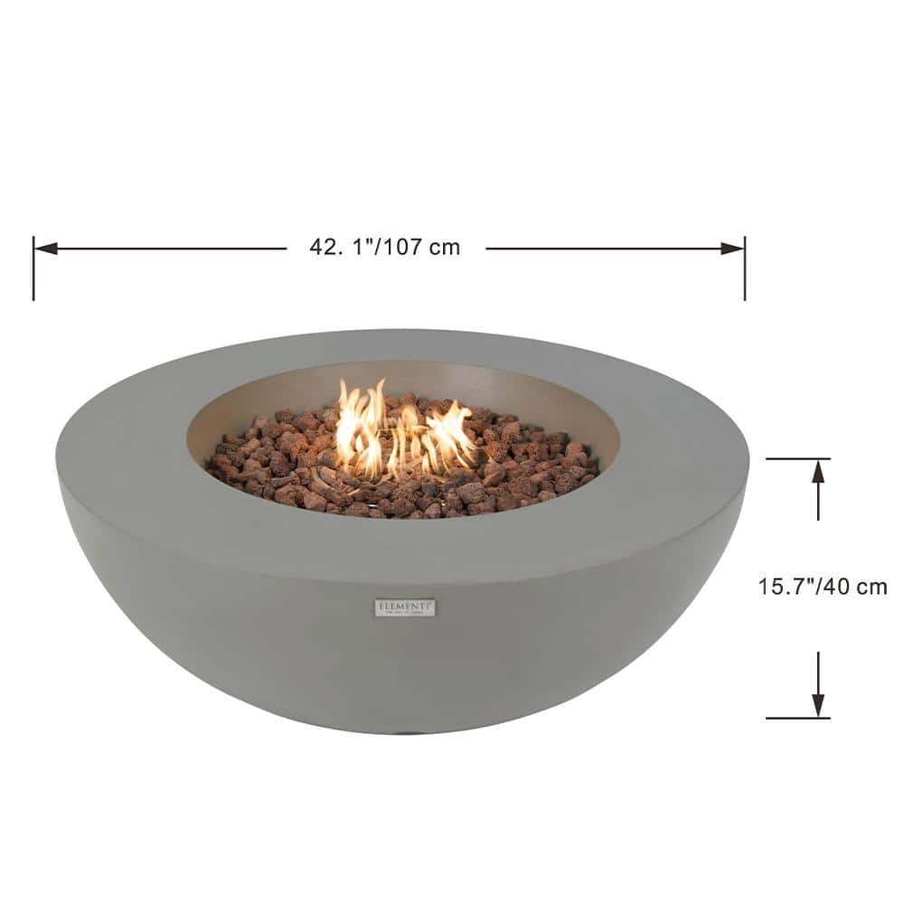 Elementi Gray Concrete 42" Natural Gas Fire Pit Table