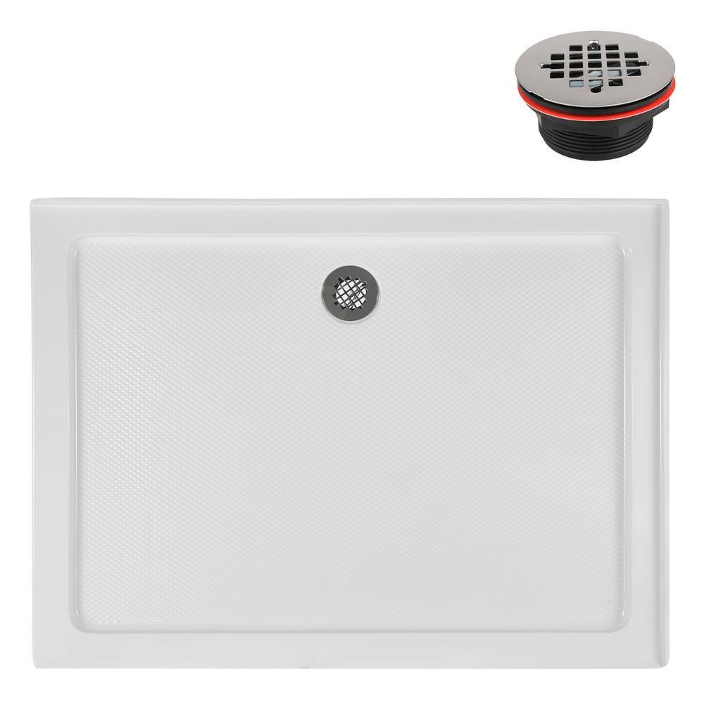 48'' x 36'' Glossy White Acrylic Rectangular Shower Base