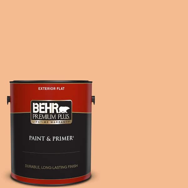 BEHR PREMIUM PLUS 1 gal. #270D-4 Brandy Butter Flat Exterior Paint & Primer
