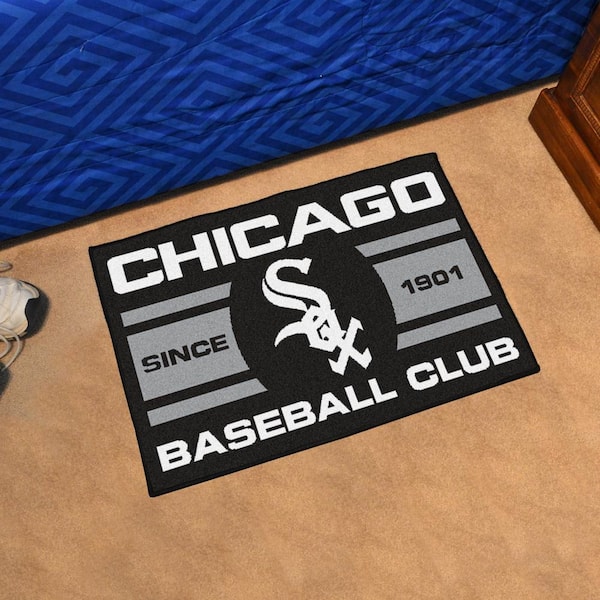MLB Chicago White Sox Black 2 ft. x 3 ft. Area Rug