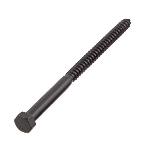 DECKMATE 1/2 in. x 8 in. Black Exterior Hex Head Lag Screw