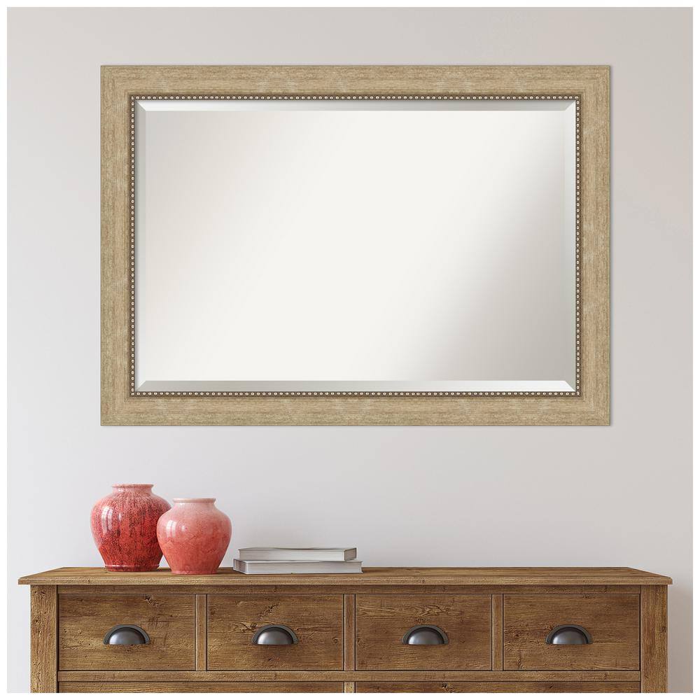 Astor Champagne Beveled Rectangular Wall Mirror 41 x 29 in