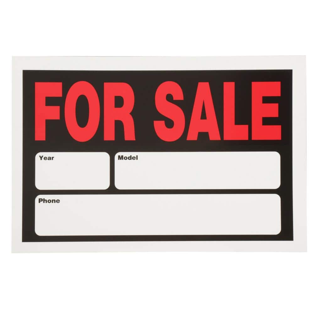 Everbilt 8 In X 12 In Plastic Auto For Sale Sign 31704 The Home Depot