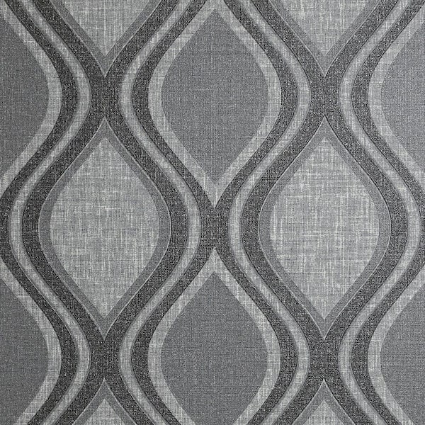 Arthouse Ignatius Charcoal Ogee Wallpaper