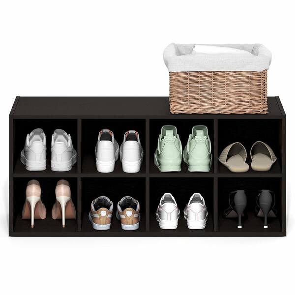 Furinno 15.6 in. H 8-Pair White Wood Shoe Rack 25006DOK - The Home