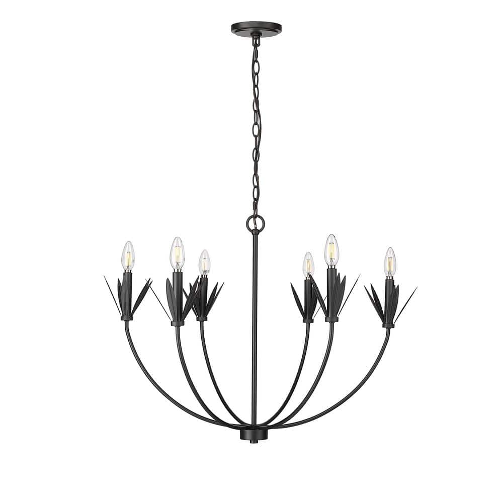 Primrose 30.5 in. 6-Light Matte Black Chandelier price history on PriceWatchPro