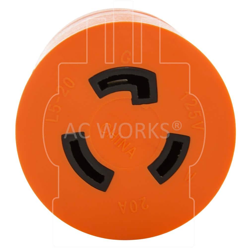 Locking Adapter NEMA L5-30P 30 Amp 125-Volt Locking Plug to L5-20R 3-Prong 20 Amp Locking Female Connector - 3