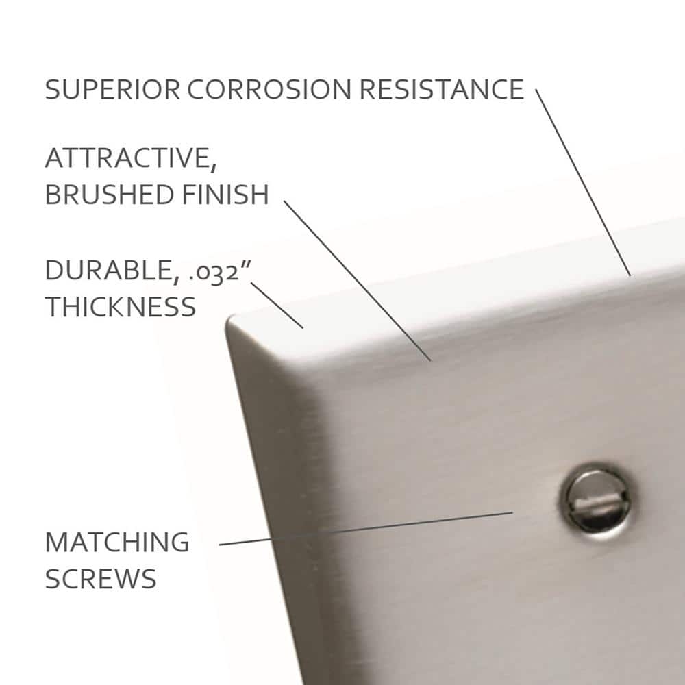 Brushed Stainless Steel 1-Gang Locking Switch Wall Plate