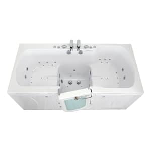Big4Two 80 in. MicroBubble, Whirlpool and Air Bath Walk-In Bathtub in White, Independent Foot Massage, Heated Seats