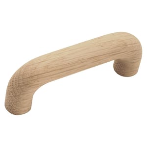 Natural Woodcraft 3 in. (76 mm) Un Wood Cabinet Door and Drawer Pull