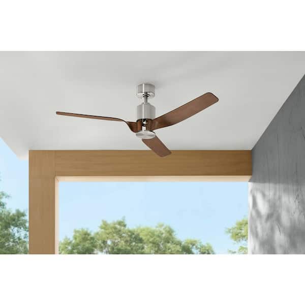 Chaville 56 in. Indoor/Outdoor Brushed Nickel Ceiling Fan with Remote Control Included