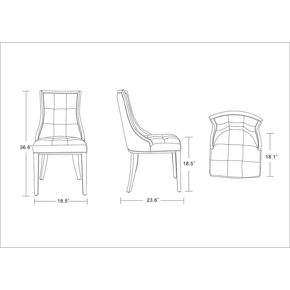 Fifth Avenue Saddle Faux Leather and Walnut Wood Side Chair Set