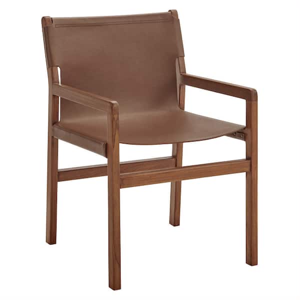 Modway Sonora Leather Chair in Nutmeg Brown – Mid Century Modern