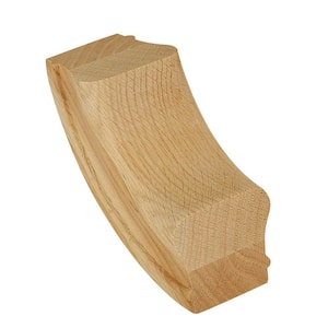 Stair Parts 7214 Unfinished Red Oak 90° Up-Easing Handrail Fitting
