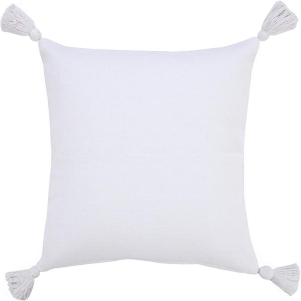 solid white throw pillows