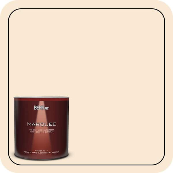 BEHR MARQUEE 1 qt. #OR-W5 Almond Milk Matte Interior Paint & Primer