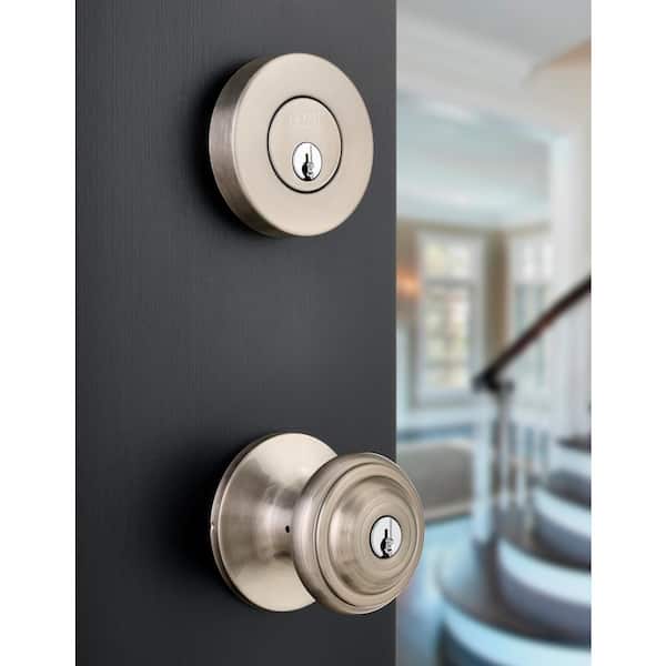 Mulholland Satin Nickel Single Cylinder Door Knob Combo Pack Featuring Dual Keyway