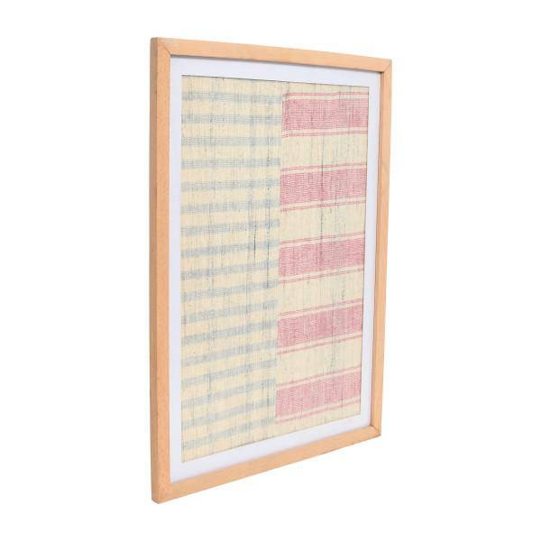 Southwestern Handwoven Cotton Wall Art with Wood Frame