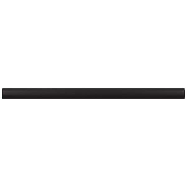 Arte Black 0.47 in. x 7.87 in. Matte Ceramic Pencil Tile Trims (0.3 sq. ft./case) (10-pack)