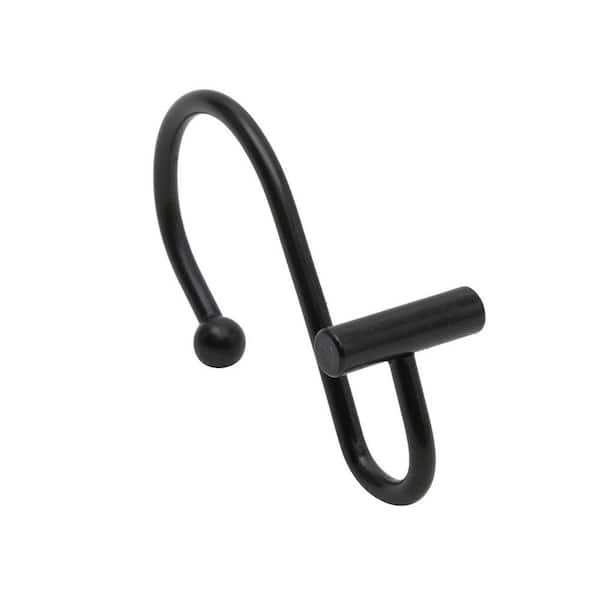 Metal Halden Shower Curtain Rings/Hooks 3 x 1 in. Black