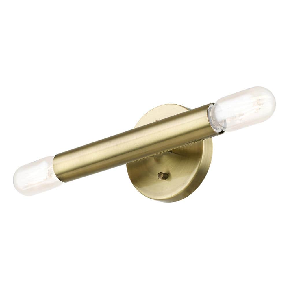 Copenhagen Antique Brass and Bronze 9.88" Dimmable Wall Sconce