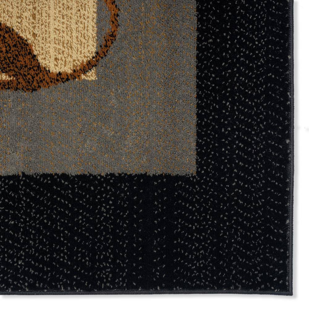 Royalty Clover Black and Blue Geometric Area Rug