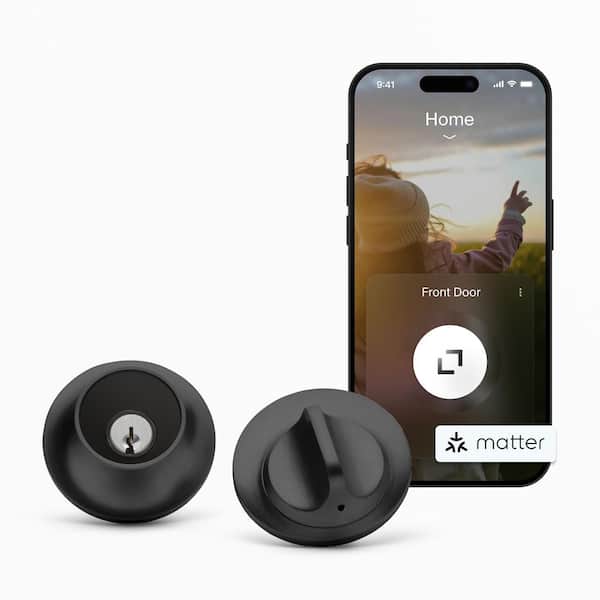 Level Lock (Matter)-World's Smallest, Most Advanced Matter-Over-Thread Smart Lock Deadbolt-Works with Apple Home-Matte Black