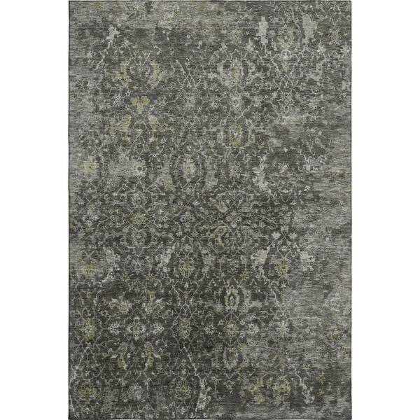 Mayfield Premium Machine Washable Abstract AMF2359 Pewter 10 ft. x 14 ft. Area Rug