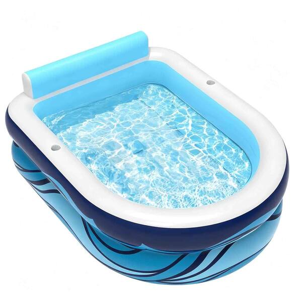 76 in. x 66 in. x 19 in. Inflatable Swimming Pool with Seats/Cup Holders