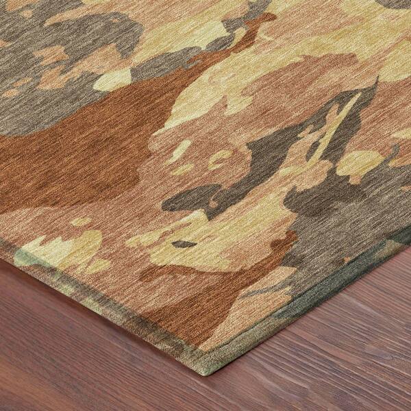 Chantille Machine Washable Indoor/Outdoor Abstract ACN2497 Paprika 10 ft. x 14 ft. Area Rug