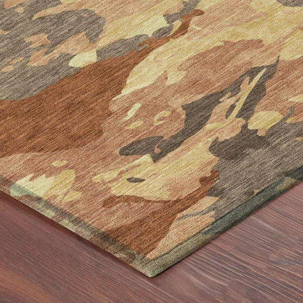 Chantille Machine Washable Indoor/Outdoor Abstract ACN2497 Paprika 9 ft. x 12 ft. Area Rug