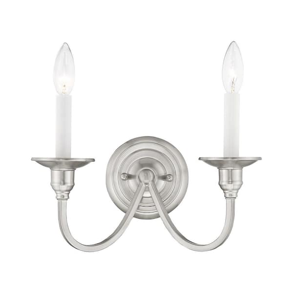 Livex Lighting Cranford 2 Light Brushed Nickel Wall Sconce
