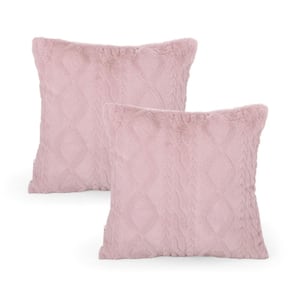 Arbuton Pink 18 in. x 18 in. Throw Pillow (Set of 2)