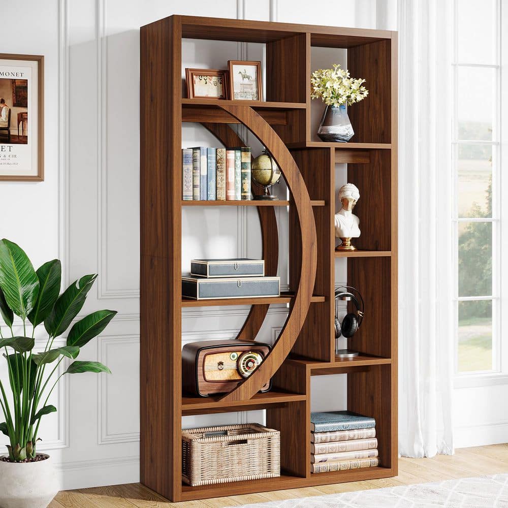 G.SHELF 1200(ウォールナット) BYBLIGHT Eulas 66.1 in. Tall Brown Engineered Wood 9-Shelf