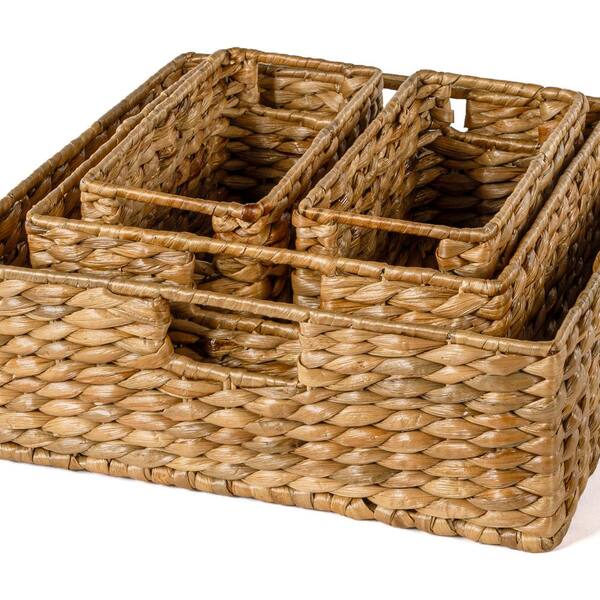 HANDMADE Basket - Wooden 2024 handle Smoke/Natural Reed Basket