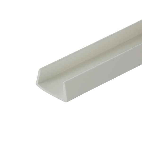 Outwater 5/8 in. D x 5/8 in. W x 36 in. L White Styrene Plastic U-Channel Moulding Fits 5/8 in. Board, (4-Pack)