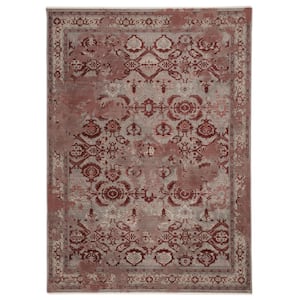 Milana Red/Gray 5 ft. 3 in. x 7 ft. 6 in. Oriental Rectangle Area Rug