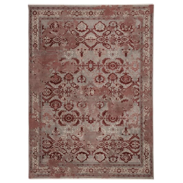 Unbranded Milana Red/Gray 5 ft. 3 in. x 7 ft. 6 in. Oriental Rectangle Area Rug
