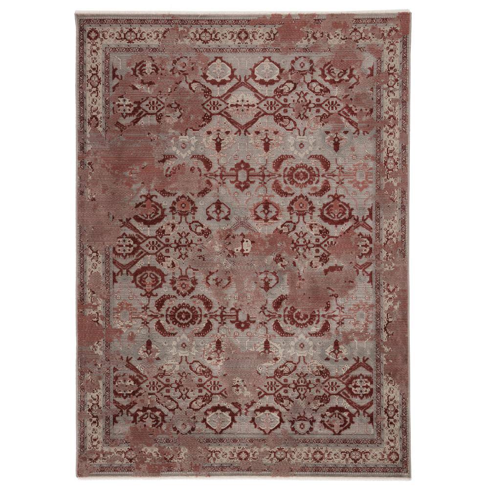 Milana Red/Gray 3 ft. 11 in. x 5 ft. 3 in. Oriental Rectangle Area Rug