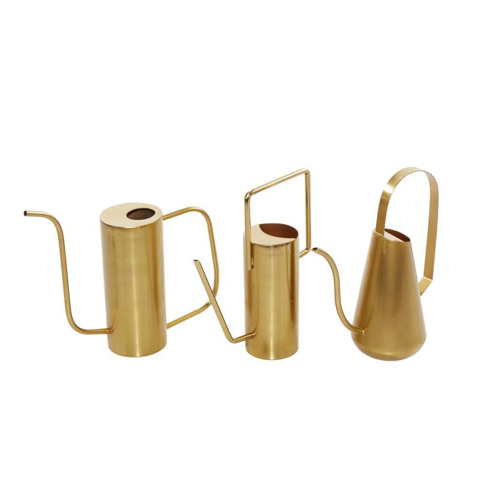 Glamorous Gold Metal Watering Can Planter Trio - Indoor/Outdoor Use