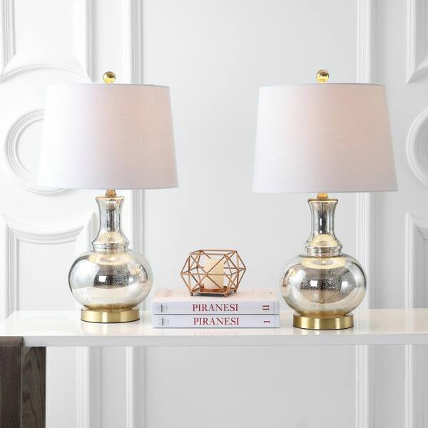 gold and silver table lamps