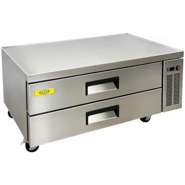 52 in. 34 cu. ft. Commercial NSF Refrigerator 2-Drawers Chefs Base EB52 Stainless