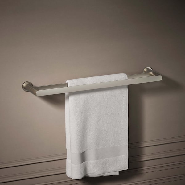 AVID 24 in. wall mounted double towel bar in brushed nickel