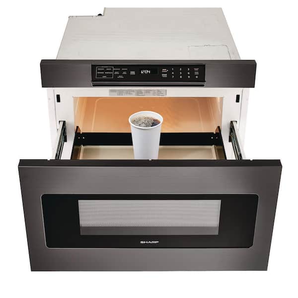 24 in. 1.2 cu. ft. Built-In Microwave Drawer with Concealed Controls in Black Stainless Steel Finish with Sensor Cooking
