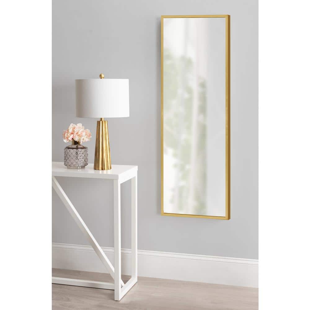 Travis Rectangular Gold Wood Framed Wall Mirror