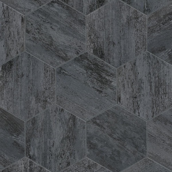 Merola Tile Cassis Hex Black 8-5/8 in. x 9-7/8 in. Porcelain Floor and Wall Tile (11.5 sq. ft./Case)