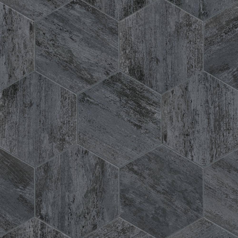 Cassis Hex Black 8-5/8 in. x 9-7/8 in. Porcelain Floor and Wall Take Home Tile Sample price history on PriceWatchPro