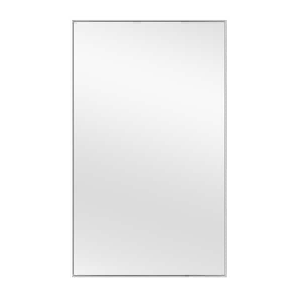 Tileon 51 in. W x 31 in. H Large Rectangular Aluminum Framed Modern Wall Mounted Bathroom Vanity Mirror in Silver