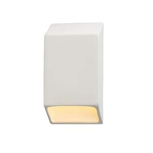 Ambiance Tapered Rectangle Bisque Outdoor Integrated LED Ceramic Wall Sconce